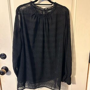 Used Good Condition Liz Claiborne Black Textured Blouse